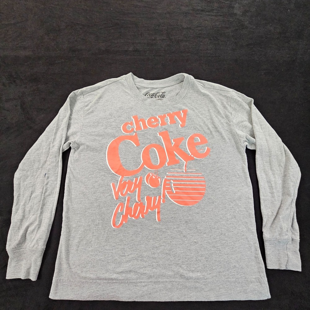 Coca-Cola Cherry Coke Gray Long Sleeve Cotton Blend T-SHirt Men's L